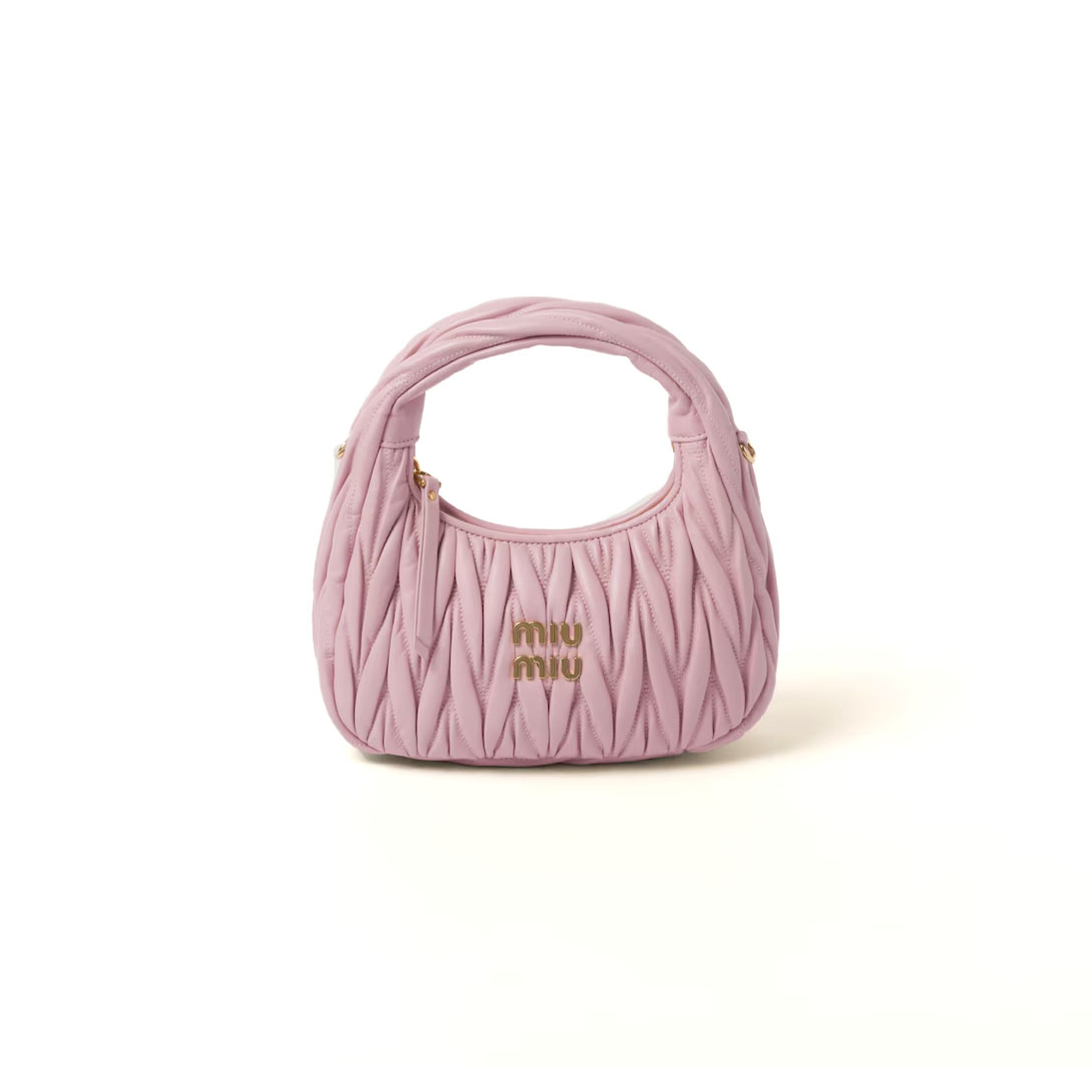 MIU MIU WANDER MATELASSÉ NAPPA LEATHER HOBO BAG 5BC125 (20*17*6cm)